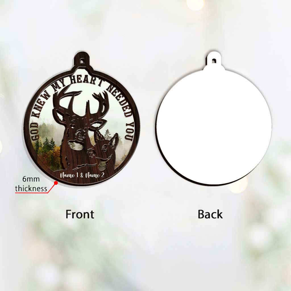 Dieu savait que mon cœur avait besoin de toi - Ornement de Noël personnalisé à plusieurs niveaux