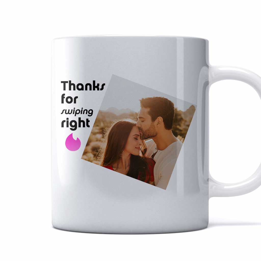 Merci d'avoir swipé à droite ! – Mug personnalisé pour couple