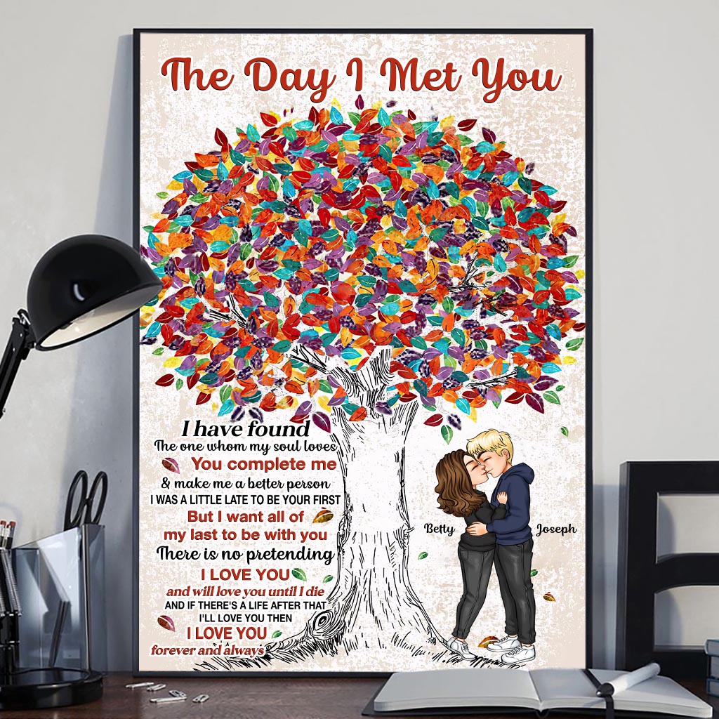 The Day I Met You - Personalized Couple Canvas And Poster