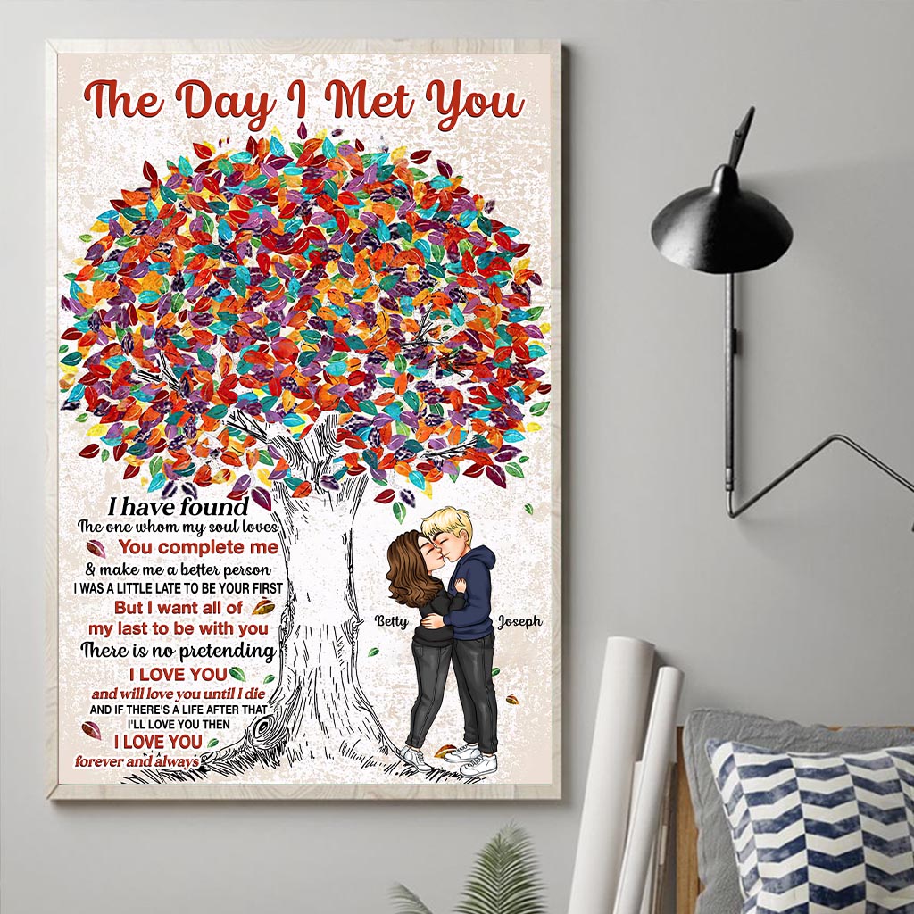 The Day I Met You - Personalized Couple Canvas And Poster