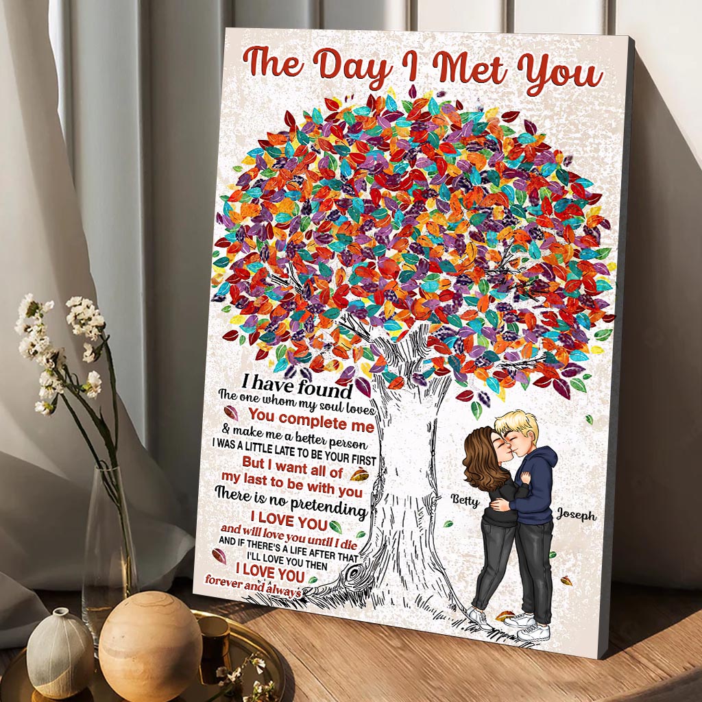 The Day I Met You - Personalized Couple Canvas And Poster