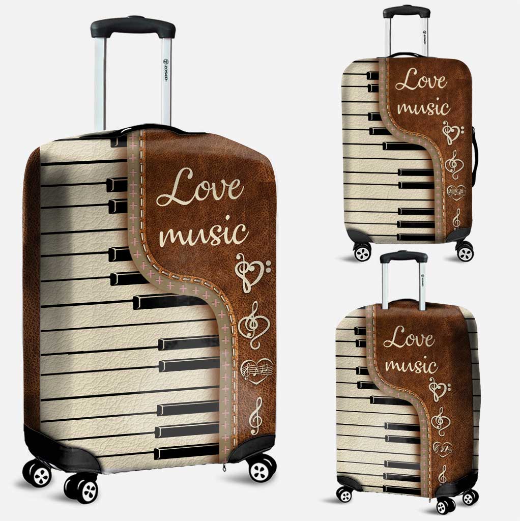 La musique, c'est ma vie - Housse de sac à main et de valise personnalisée en cuir de piano