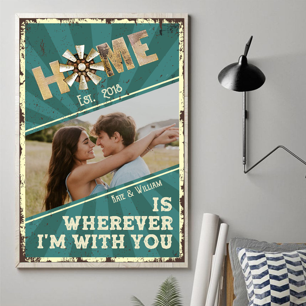 « La maison, c’est là où je suis avec toi » - Toile et affiche personnalisées pour couples