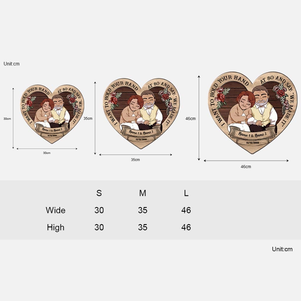 I Want To Hold Your Hand At 80 - Personalized Couple Wood Sign