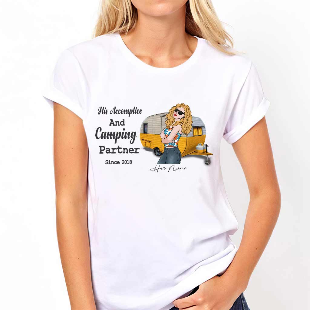 His Accomplice And Camping Partner - Personalized Couple T-shirt and Hoodie