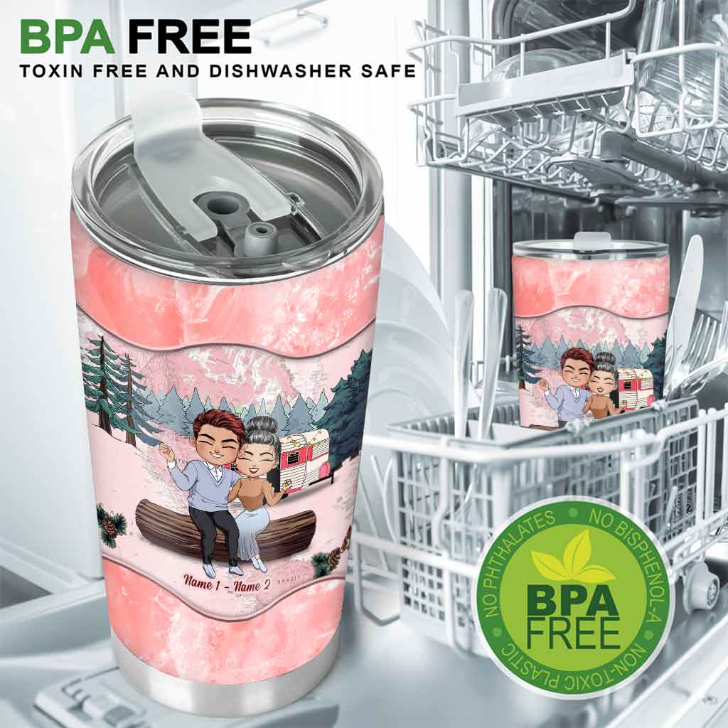 Je t'aime plus que le camping - Gobelet isotherme personnalisé pour couples