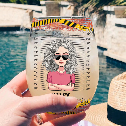 Nana, complices dans le crime - Verre à vin personnalisé pour la fête des mères, à l'effigie de mamie.