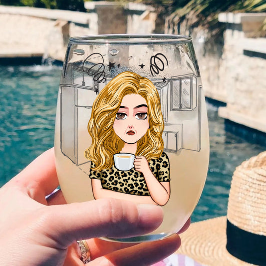 Mama Mommy Mom Bruh - Verre à vin personnalisé pour la fête des mères