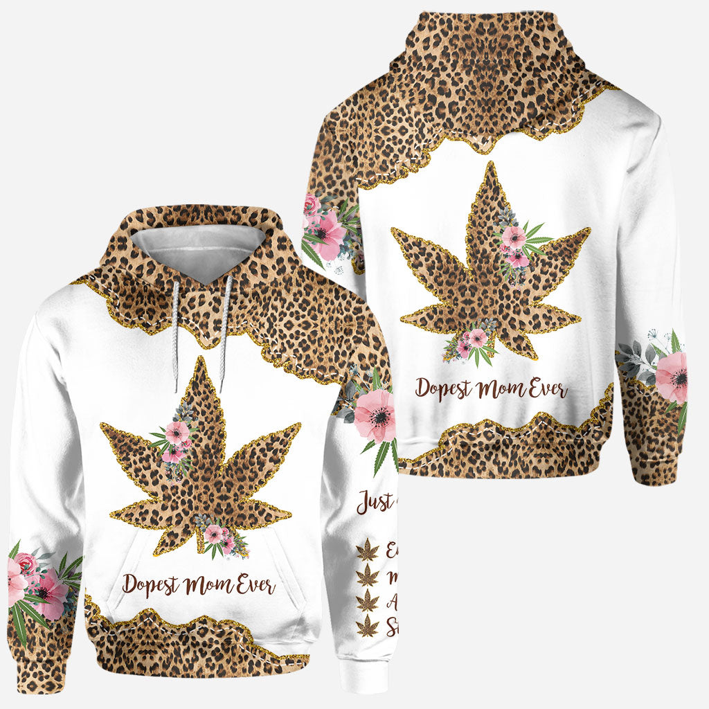 Maman la plus cool du monde - Sweat à capuche et legging personnalisés pour la fête des mères (motif cannabis)