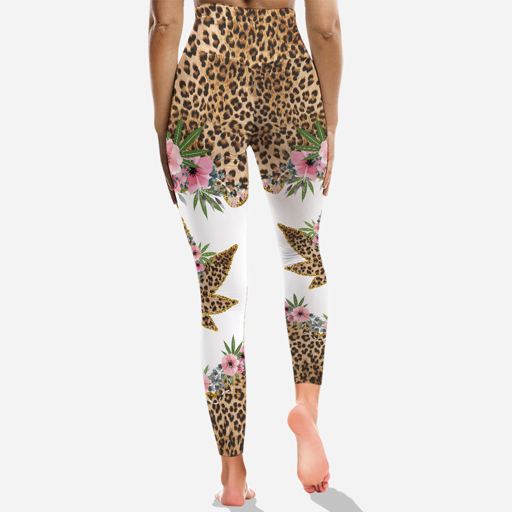 Maman la plus cool du monde - Sweat à capuche et legging personnalisés pour la fête des mères (motif cannabis)