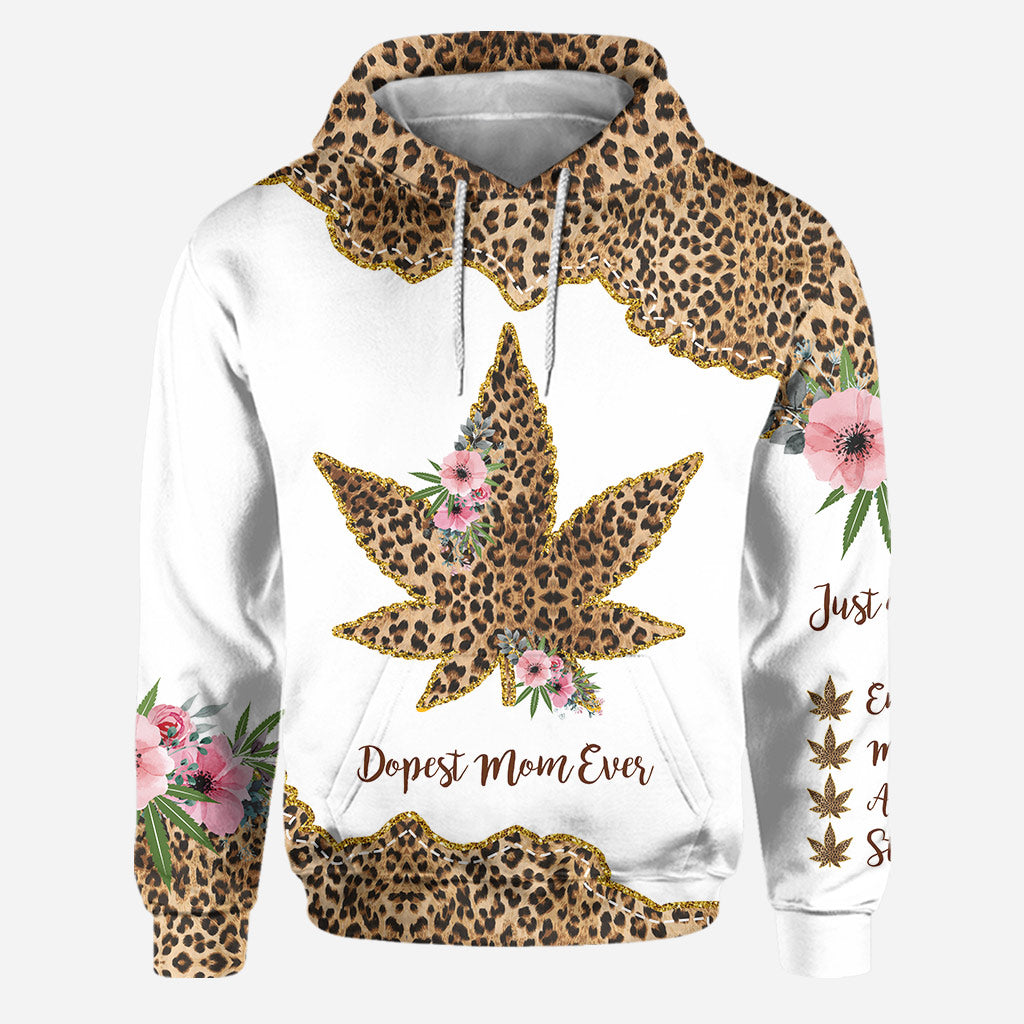 Maman la plus cool du monde - Sweat à capuche et legging personnalisés pour la fête des mères (motif cannabis)