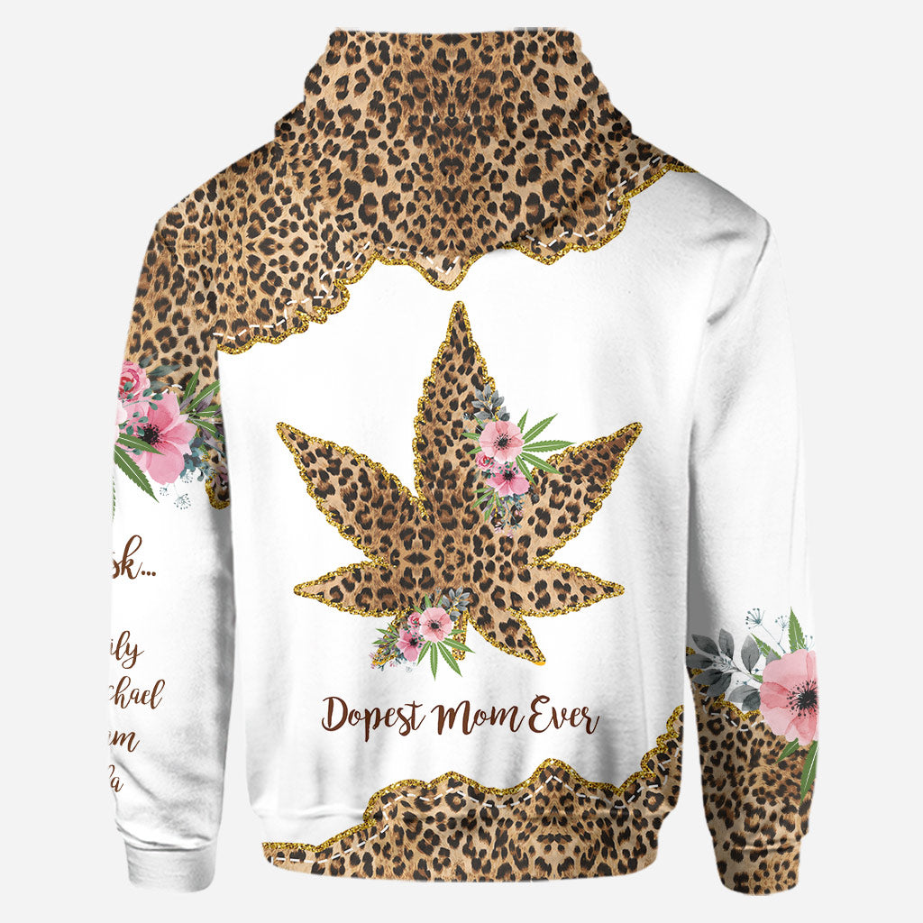 Maman la plus cool du monde - Sweat à capuche et legging personnalisés pour la fête des mères (motif cannabis)