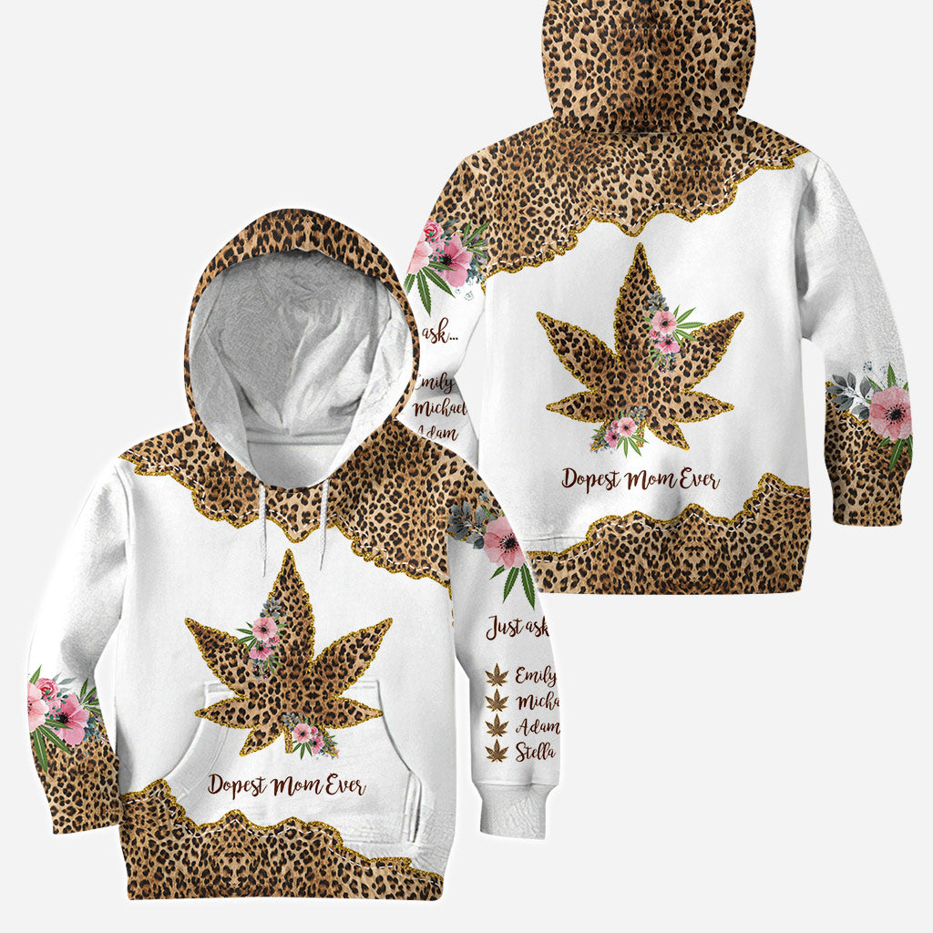 Maman la plus cool du monde - Sweat à capuche et legging personnalisés pour la fête des mères (motif cannabis)