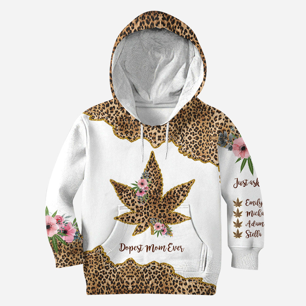 Maman la plus cool du monde - Sweat à capuche et legging personnalisés pour la fête des mères (motif cannabis)
