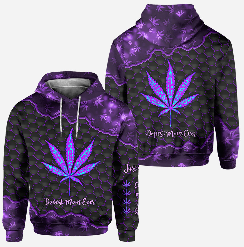 Maman la plus cool du monde - Sweat à capuche et legging personnalisés pour la fête des mères (motif cannabis)