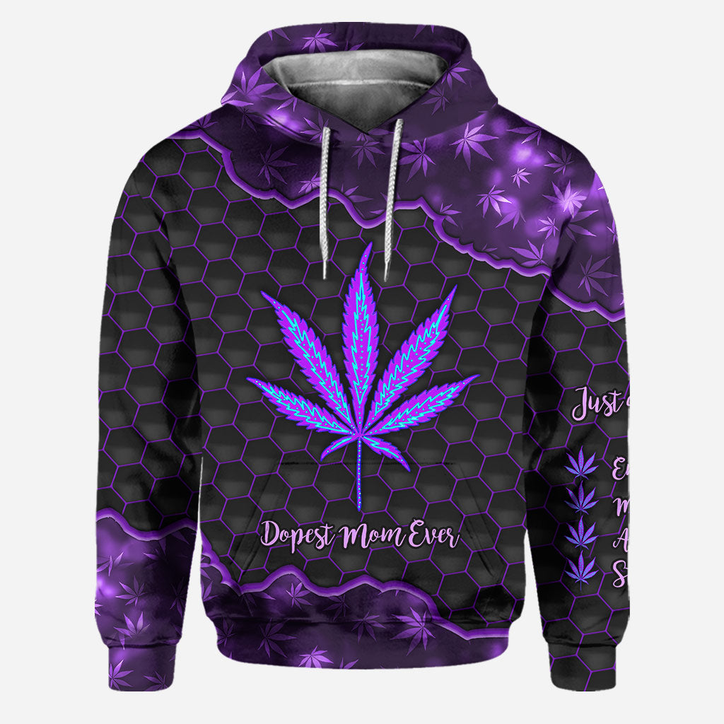 Maman la plus cool du monde - Sweat à capuche et legging personnalisés pour la fête des mères (motif cannabis)