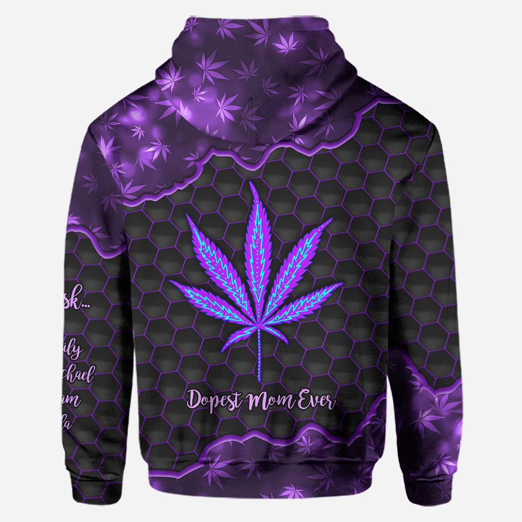Maman la plus cool du monde - Sweat à capuche et legging personnalisés pour la fête des mères (motif cannabis)