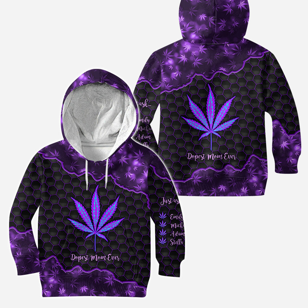 Maman la plus cool du monde - Sweat à capuche et legging personnalisés pour la fête des mères (motif cannabis)