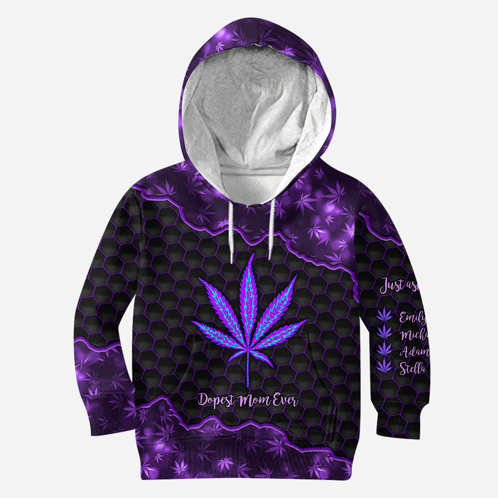 Maman la plus cool du monde - Sweat à capuche et legging personnalisés pour la fête des mères (motif cannabis)