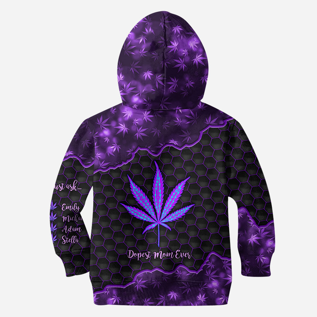 Maman la plus cool du monde - Sweat à capuche et legging personnalisés pour la fête des mères (motif cannabis)