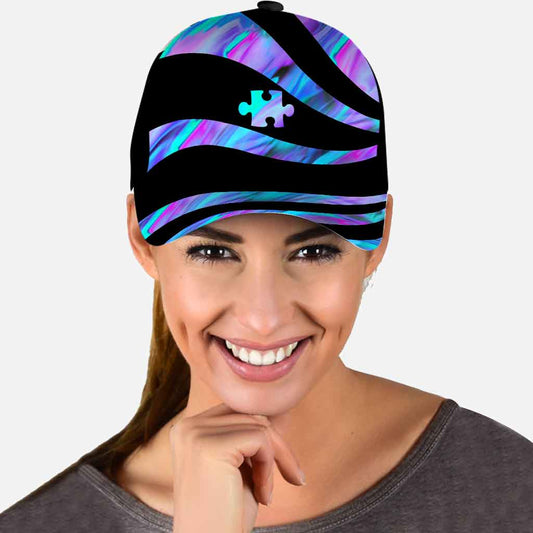 Casquette de sensibilisation à l'autisme avec imprimé et trous d'aération