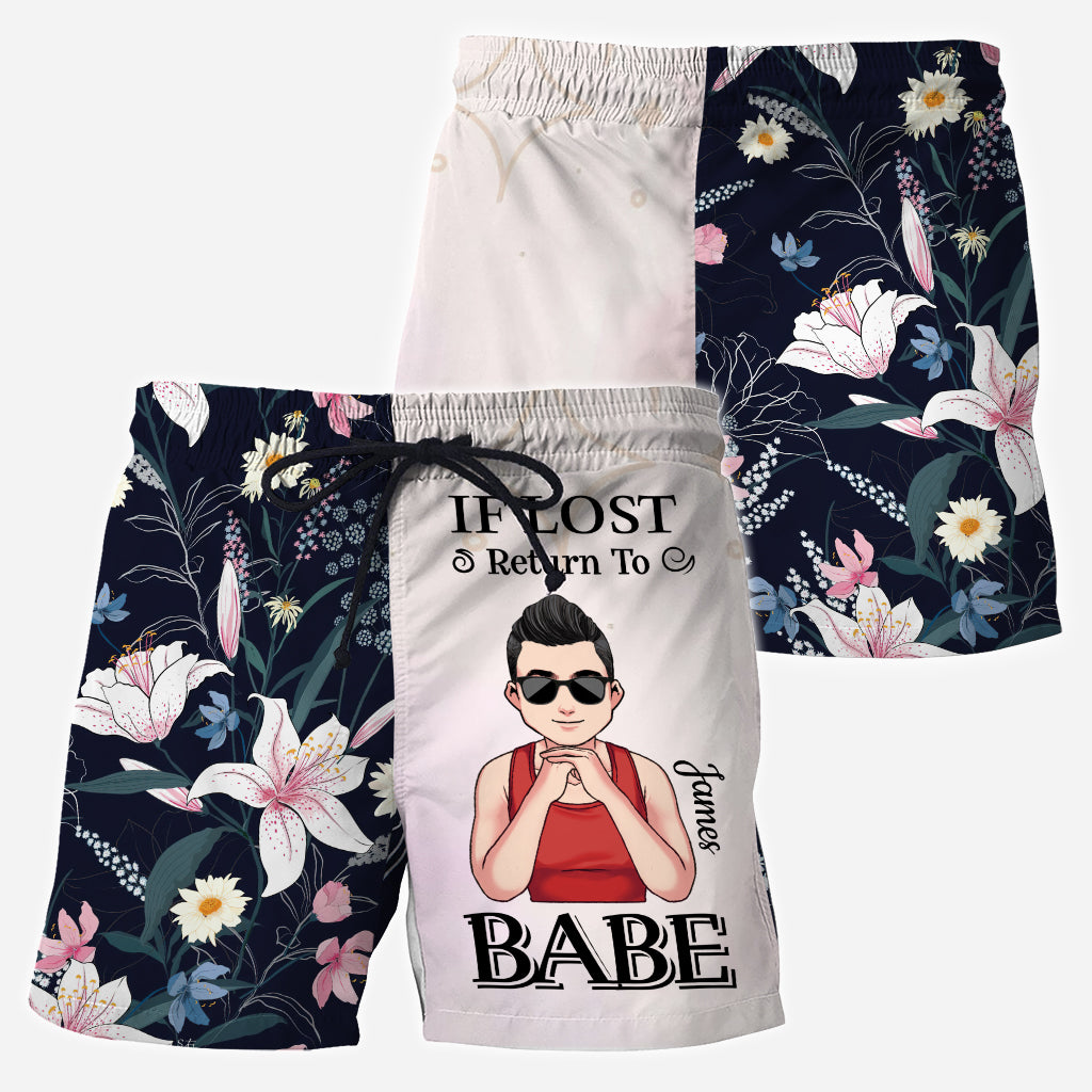 Si perdu, retournez à votre chérie - Shorts personnalisés pour couples homme et femme
