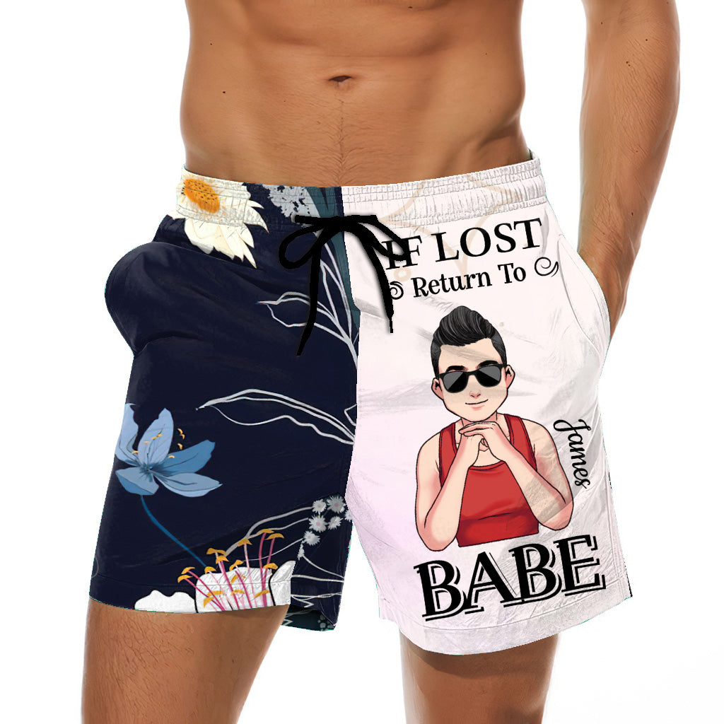 Si perdu, retournez à votre chérie - Shorts personnalisés pour couples homme et femme