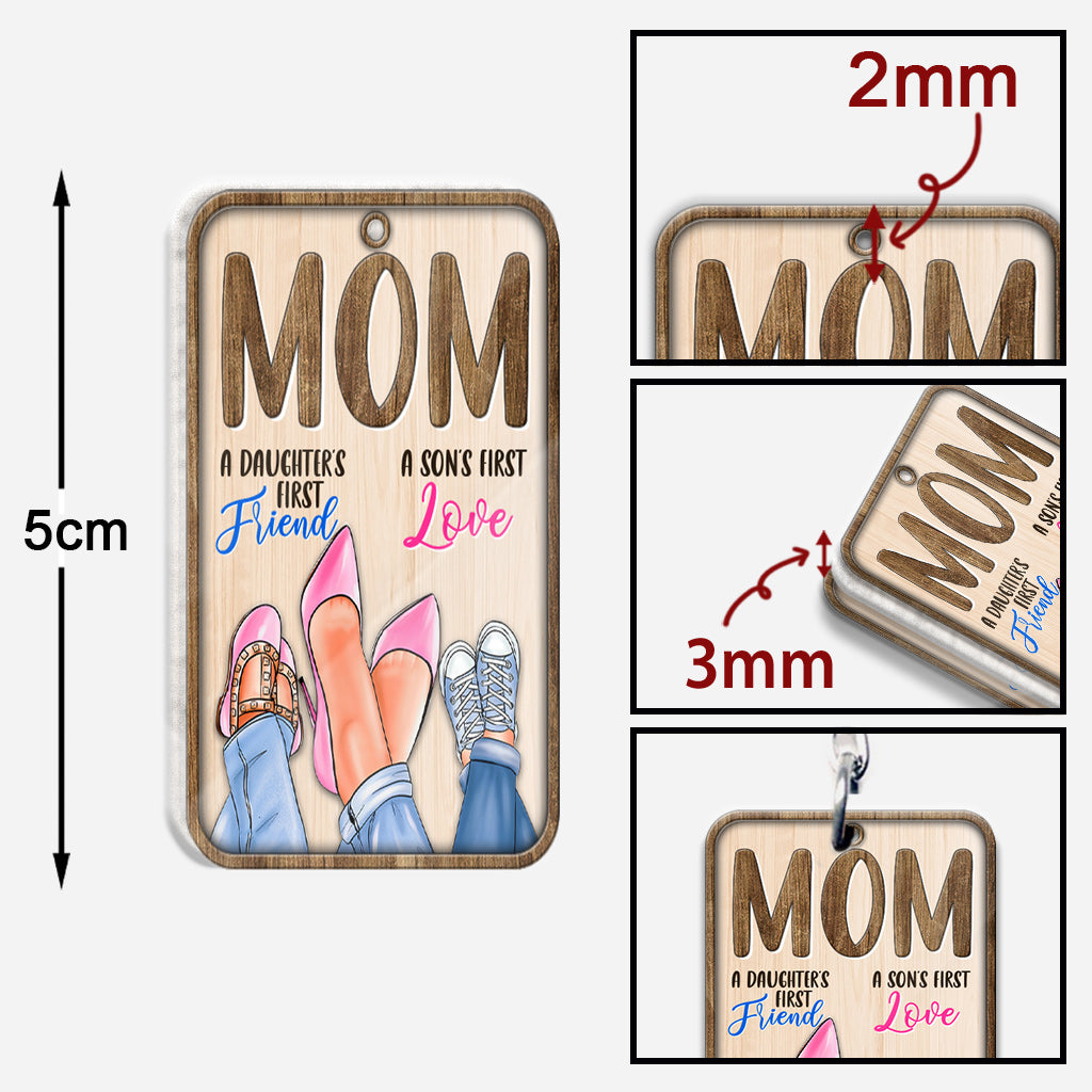 Maman, première amie, premier amour - Porte-clés Maman (Imprimé des deux côtés)