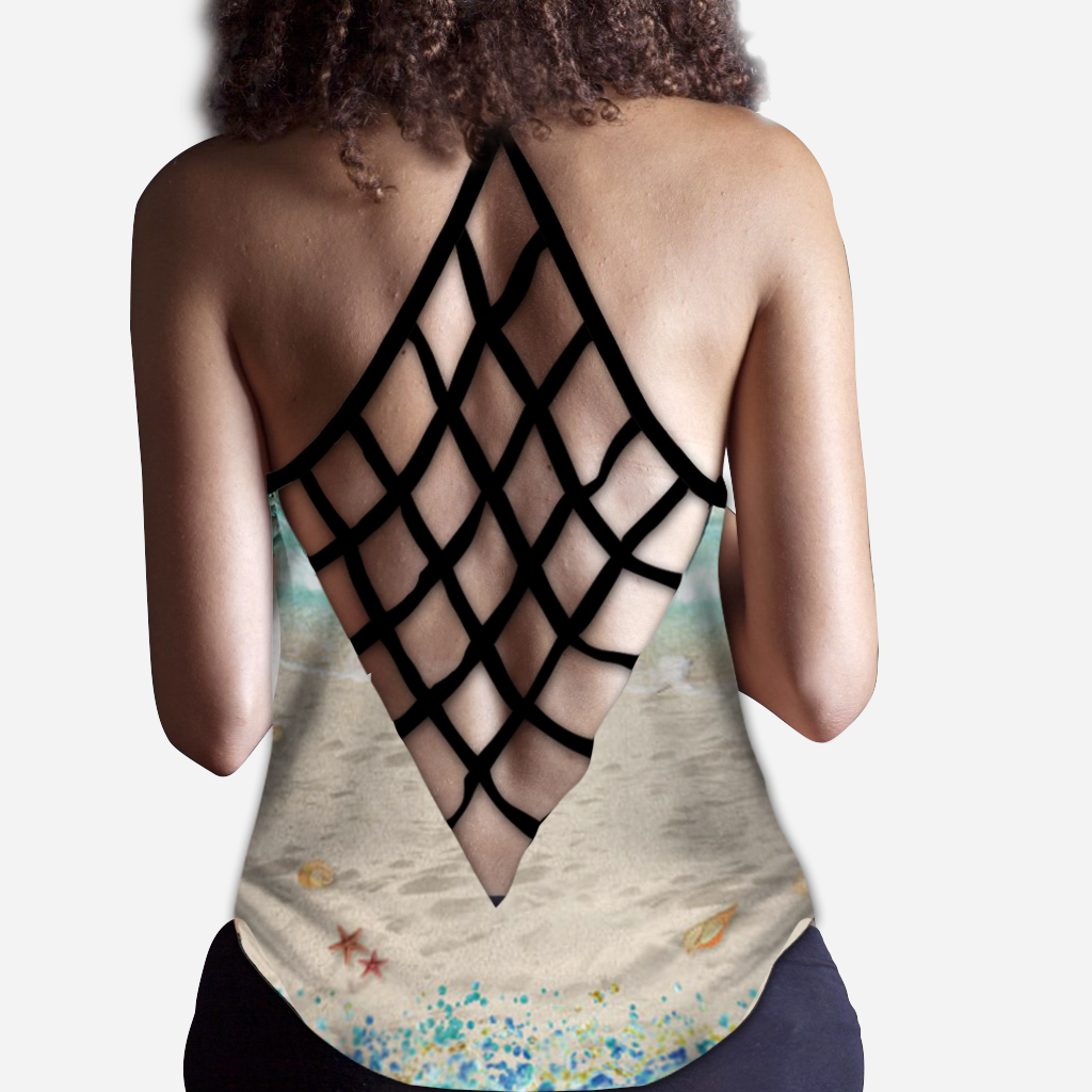 Bronzée et un peu éméchée - Débardeur personnalisé Amoureux de la Mer à croix