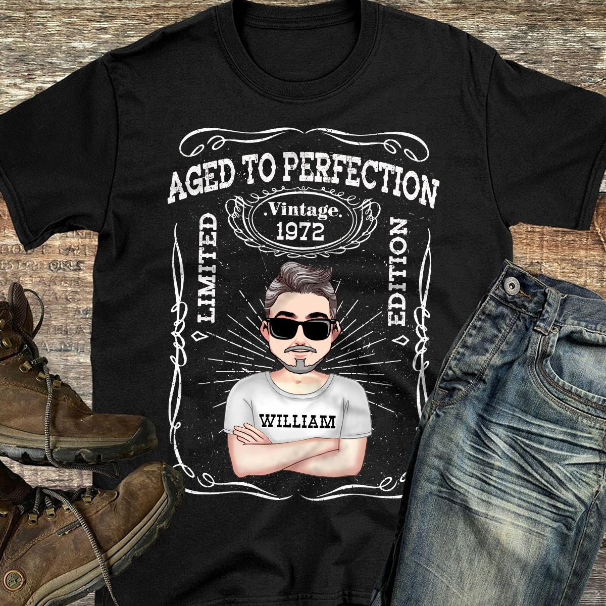 Vieilli à la perfection - T-shirt et sweat à capuche d'anniversaire personnalisés
