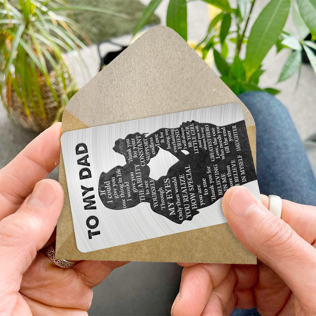 À mon papa - Carte personnalisée à insérer dans le portefeuille.