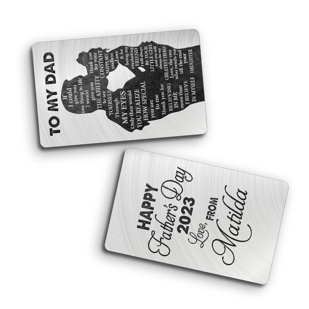 À mon papa - Carte personnalisée à insérer dans le portefeuille.