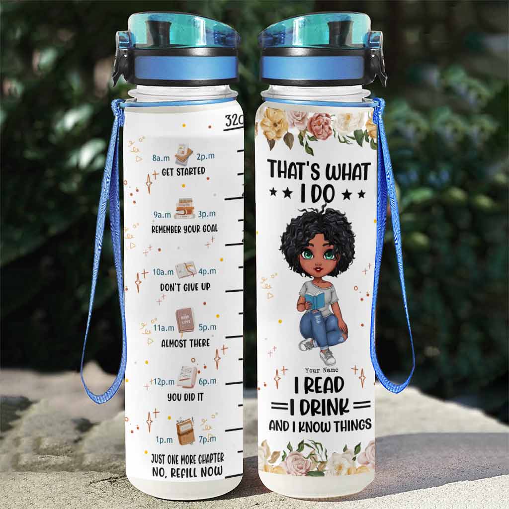 That's What I Do - Personalized Book Water Tracker Bottle