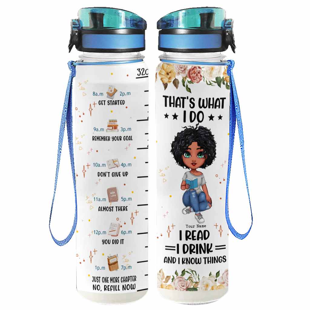 That's What I Do - Personalized Book Water Tracker Bottle