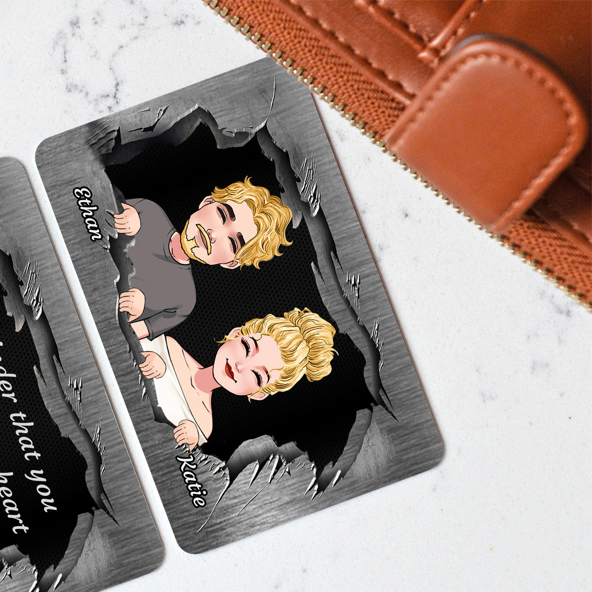 Un rappel - Carte d'insertion personnalisée pour portefeuille de couple