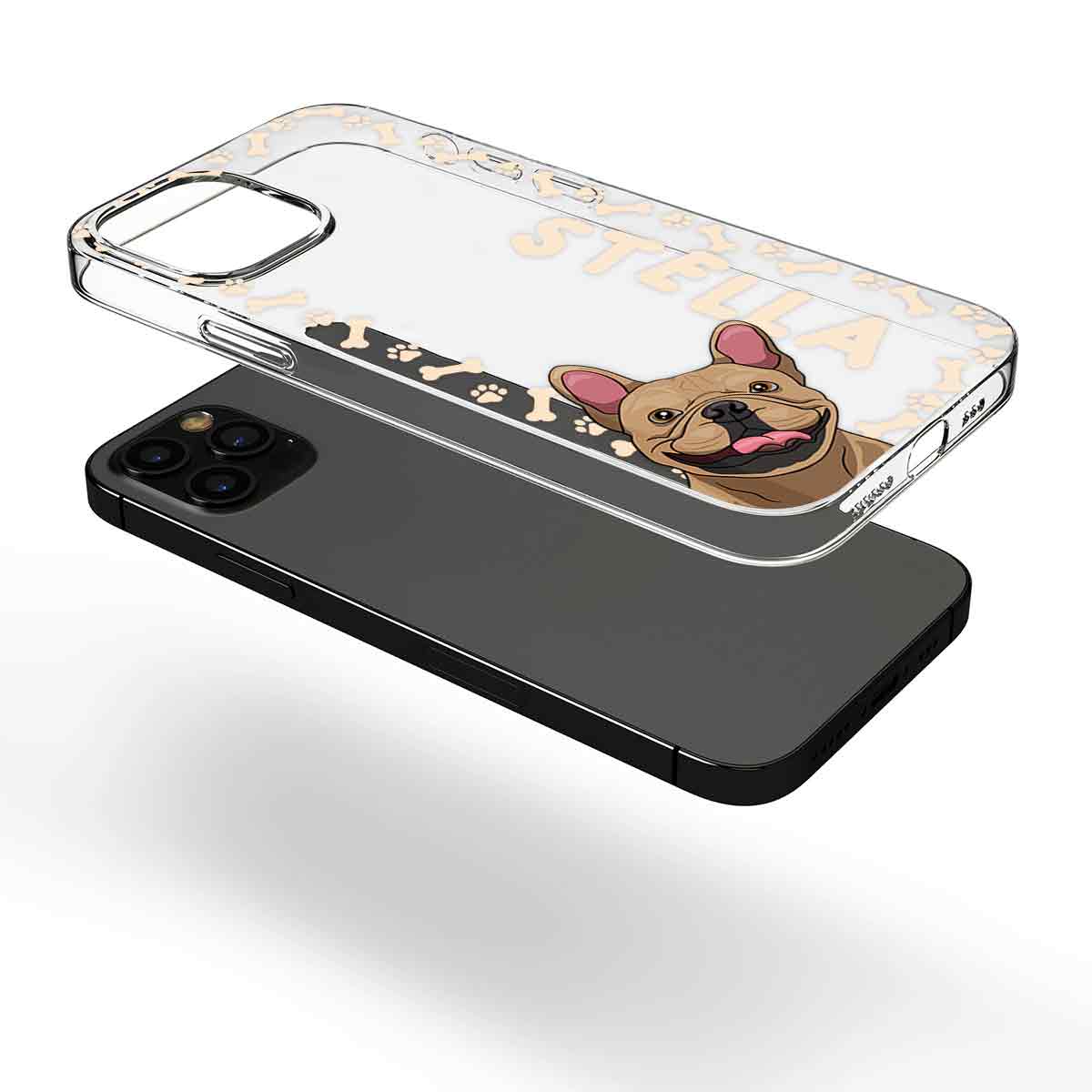 La vie est plus belle avec des animaux de compagnie - Coque de téléphone transparente personnalisée pour chien