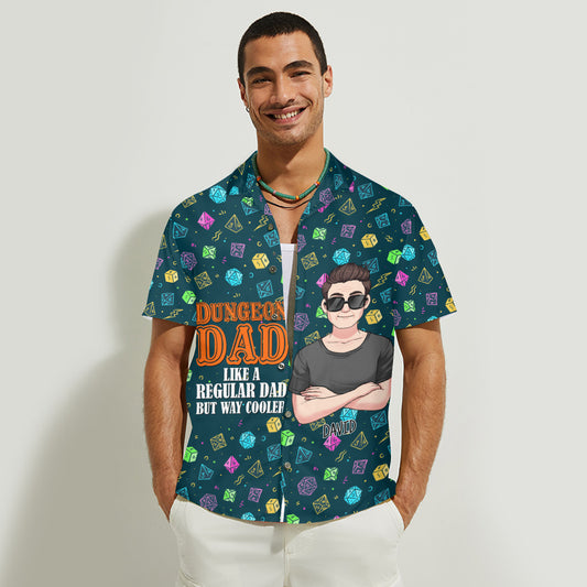 Dungeon Dad - Personalized RPG Hawaiian Shirt
