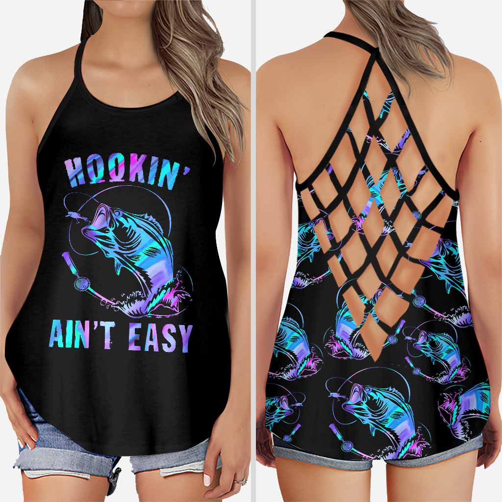 Love Fishing Girl Cross Tank Top