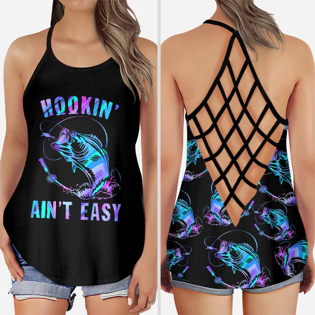 Love Fishing Girl Cross Tank Top