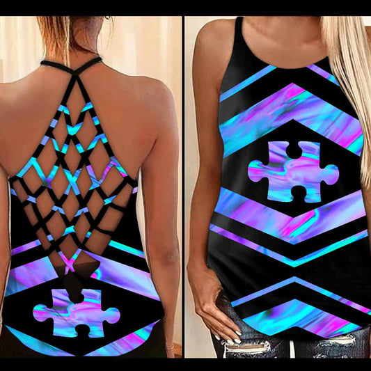 Accepter Comprendre Aimer - Débardeur croix pour la sensibilisation à l'autisme