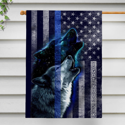 Je vous couvre - Drapeau de maison d'un policier pour la fête de l'Indépendance