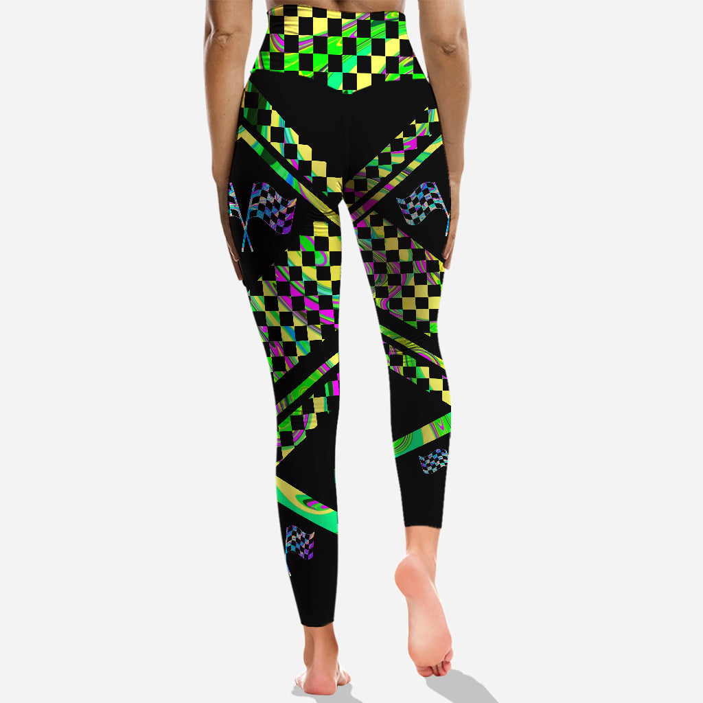 Racing Girl - Personalized Hollow Tank Top and Leggings