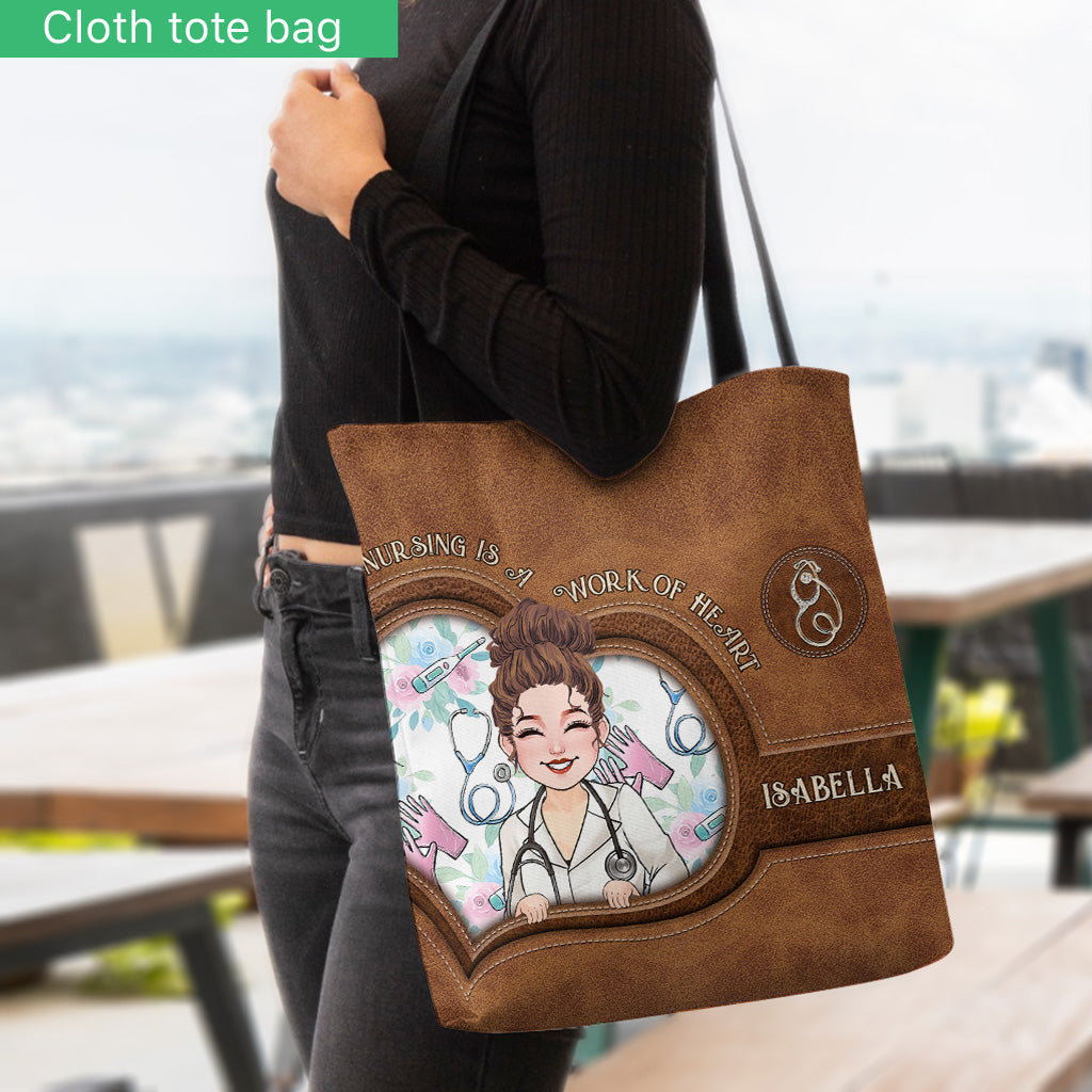 Le métier d'infirmière est un travail de cœur - Sac fourre-tout personnalisé pour infirmière