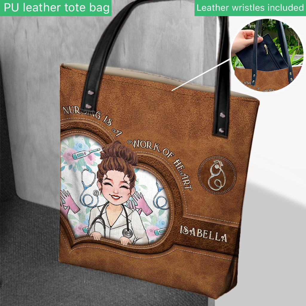 Le métier d'infirmière est un travail de cœur - Sac fourre-tout personnalisé pour infirmière