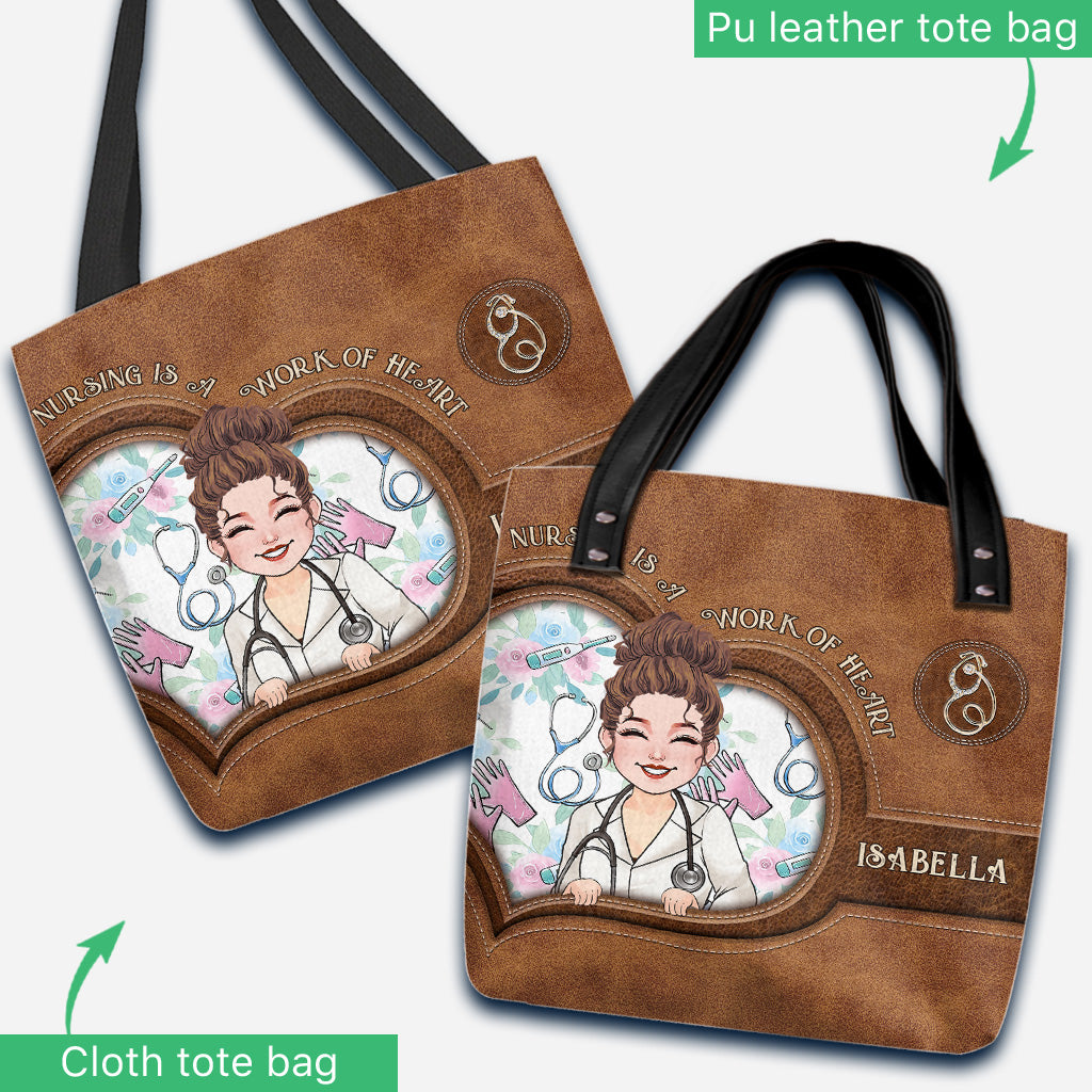 Le métier d'infirmière est un travail de cœur - Sac fourre-tout personnalisé pour infirmière