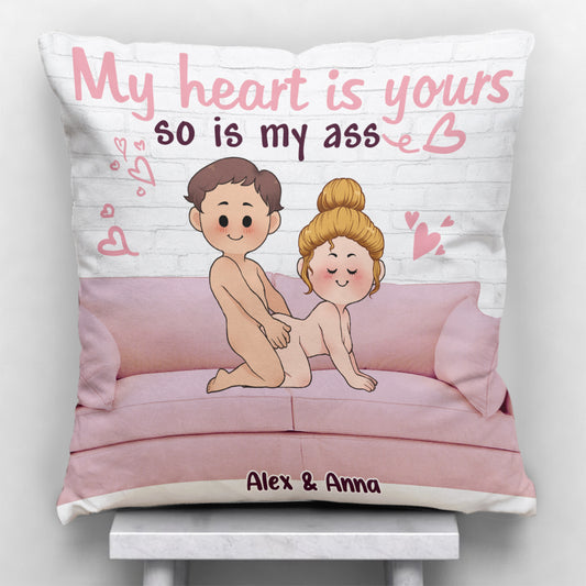 My Heart Is Yours - Personalized Couple Throw Pillow