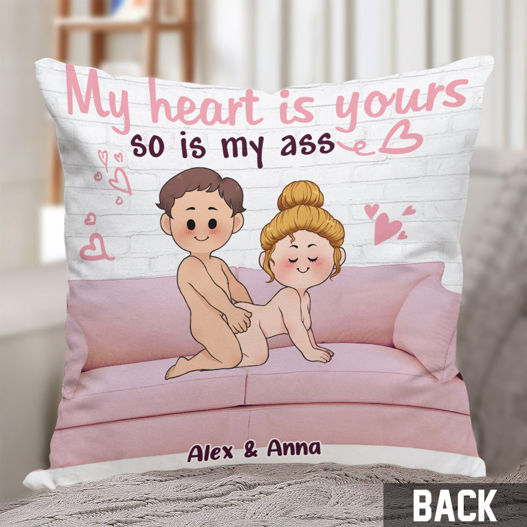 Mon cœur est à toi - Coussin décoratif personnalisé pour couple