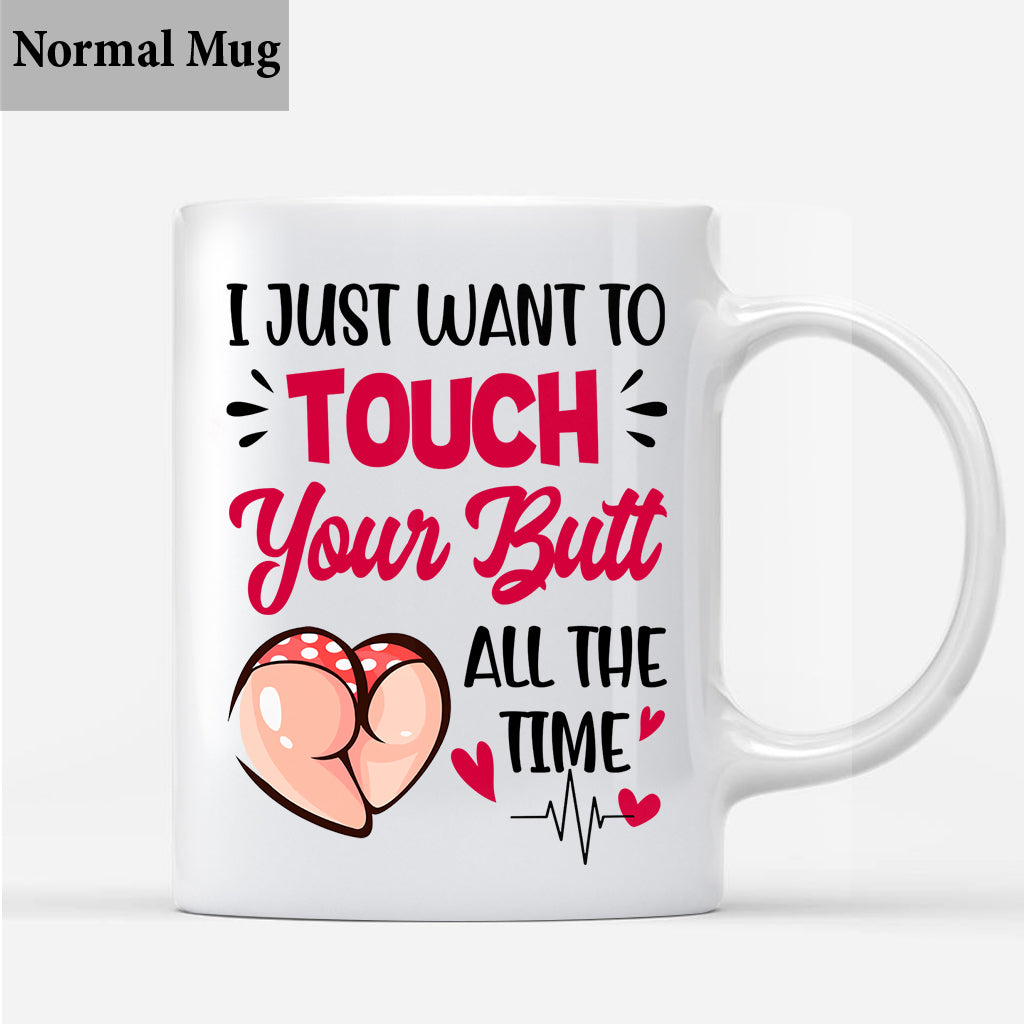 Je veux juste te toucher les fesses - Mug personnalisé pour couple