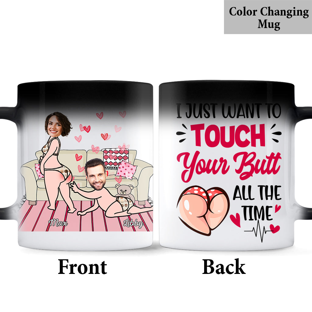 Je veux juste te toucher les fesses - Mug personnalisé pour couple