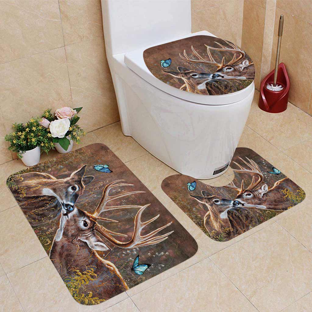 Ensemble rideau et tapis de bain personnalisés sur le thème de la chasse
